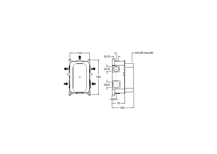 Cristina System inbouwlichaam thermo