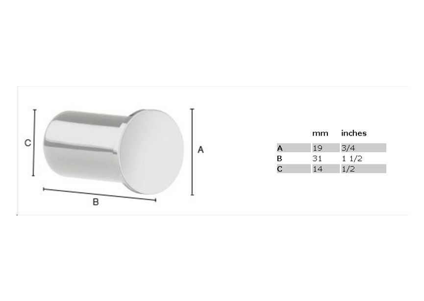 Smedbo Air enkele haak diam 19mm - per 2 stuks chroom