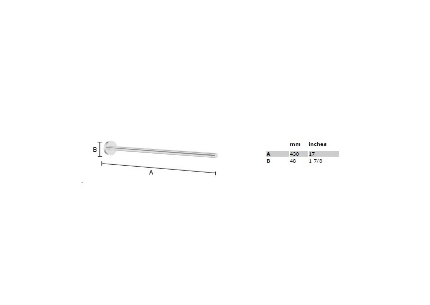 Smedbo Home enkele handdoekdrager vast model L430mm chroom