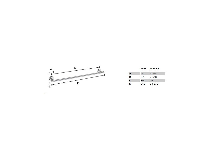 Smedbo Home handdoekdrager 600mm chroom