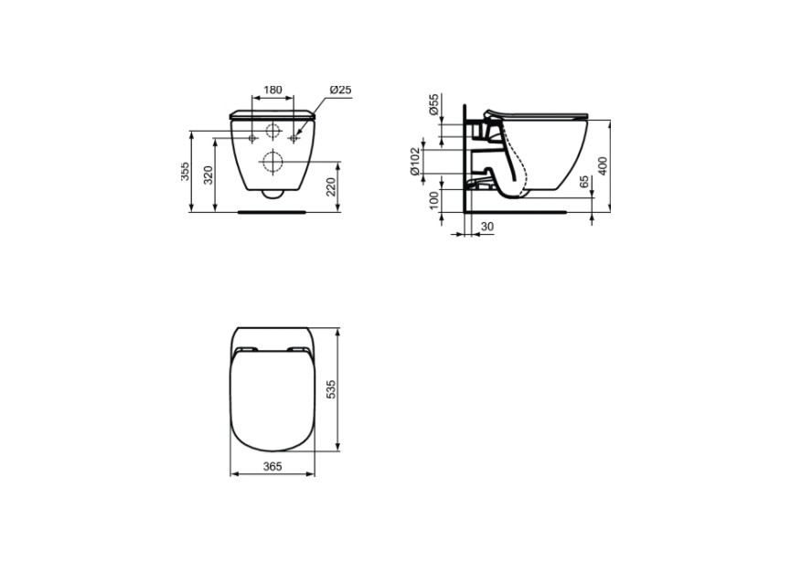 IS Tesi PACK wand-WC AquaBlade slow closing zitting wit