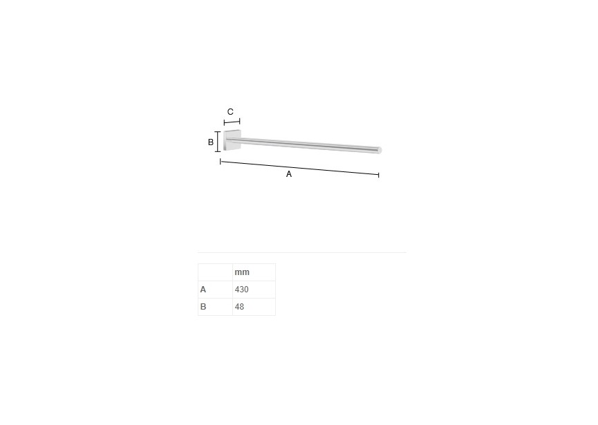 Smedbo House enkele handdoekdrager vast model L430mm chroom