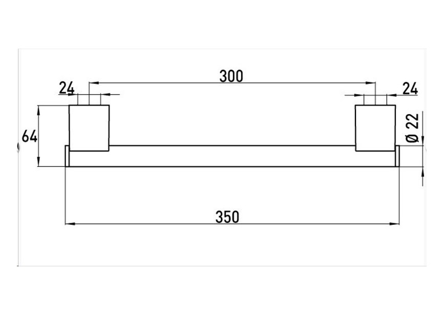 Emco System 2 badgreep, 300mm, chroom