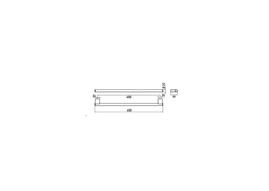 Emco System 2 badhanddoekhouder, 600mm, chroom