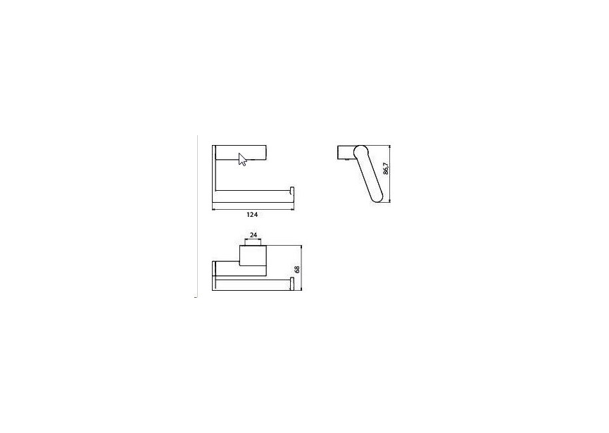 Emco System 2 papierhouder zonder deksel, chroom