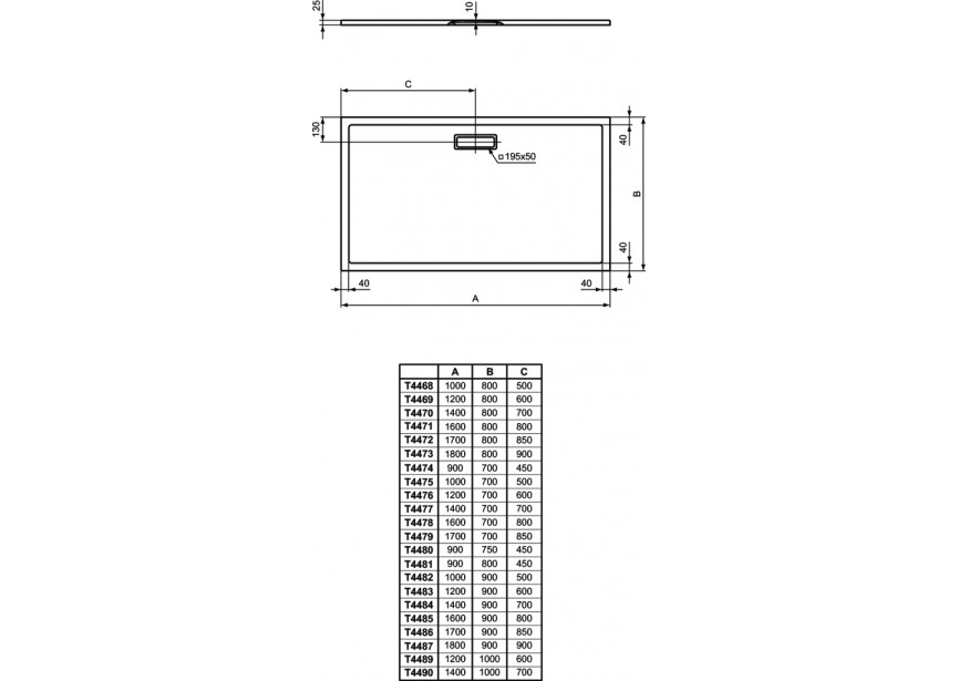 IS Ultra Flat New Douchebak 1800x900x25 mm glanzend wit