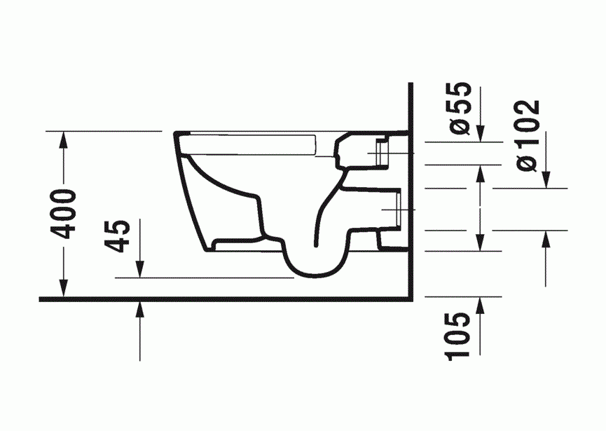 DURAVIT Me Wandcloset wit buitenzijde wit zijdemat