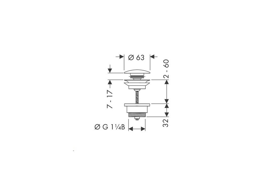 HG plug Push Open voor wastafel chroom