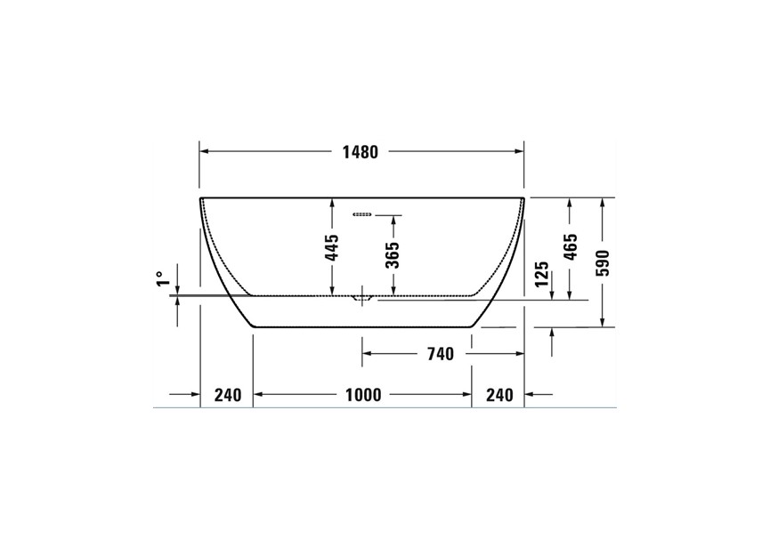 Duravit Durakanto 148x75 wit vrijstaand bad incl. afvoer