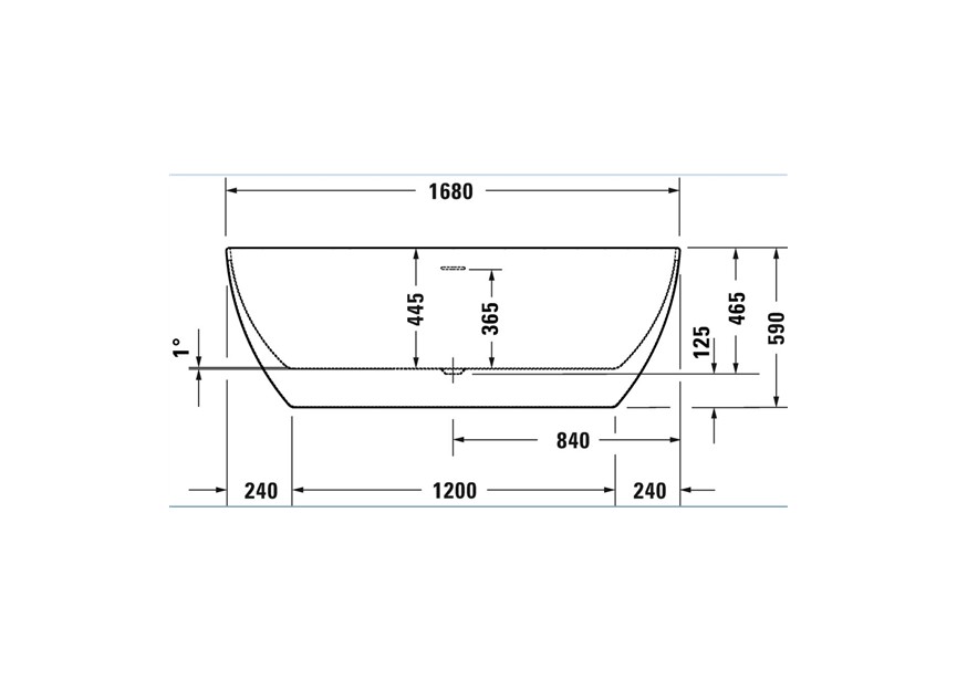 Duravit Durakanto 168x80 wit vrijstaand bad incl. afvoer