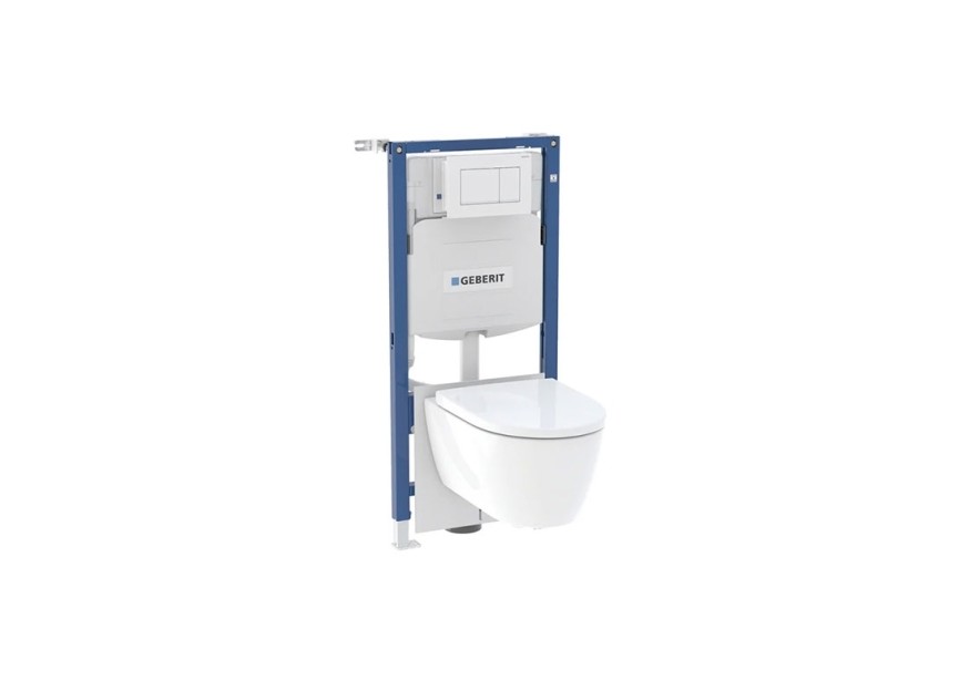 Geberit Systemfix wc-set met iCon en Sigma30 wit/chroom