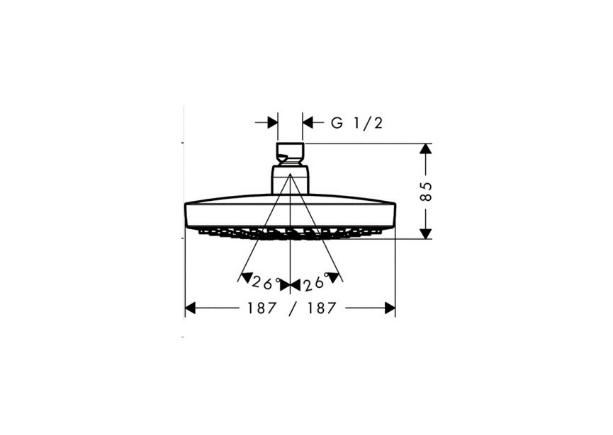 HG Croma Select E 180 2jet Overhead Shower white/chro