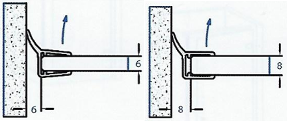 Novix dichting douche wand/verticale zijde instapdeur  2010 mm glasdikte 6 tot 8mm