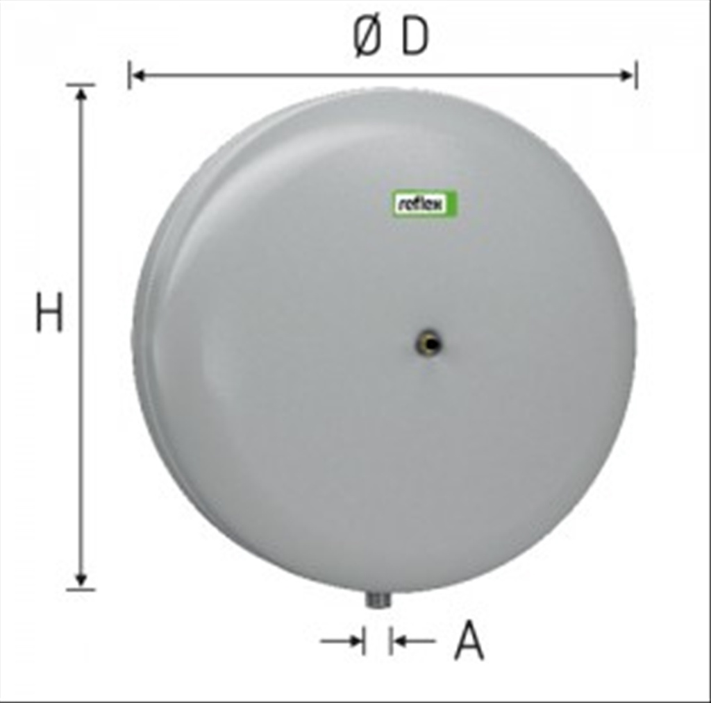 Reflex C 12, grijs, expansievat butyl balg,cil.3 bar/1 bar