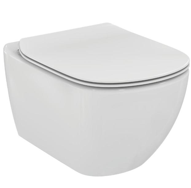 Ideal Standard Tesi PACK Glossy white wand-WC AquaBlade® met slow closing zitting en deksel sandwich met verborgen bevestiging (inclusief bevestigingsset)