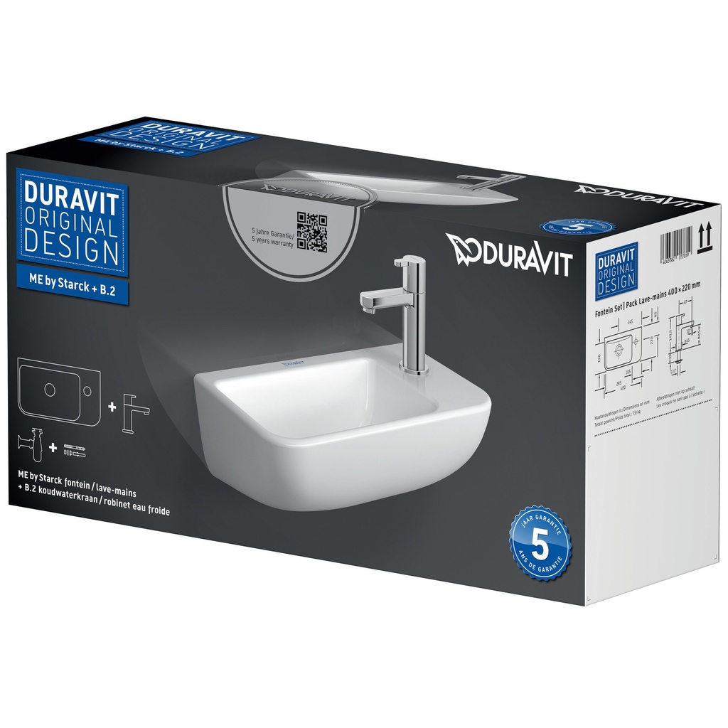 Duravit Me by Starck Pack fonteinset met kraan en sifon