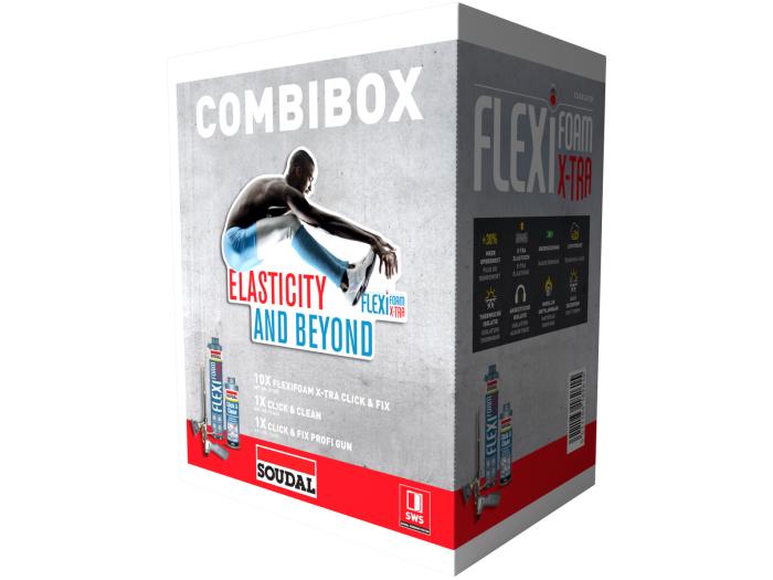 Soudal COMBIBOX FLEXIFOAM X-TRA Click & Fix C&F