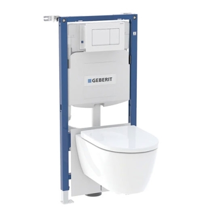 Geberit Systemfix wc-set met iCon en Sigma30 wit/chroom