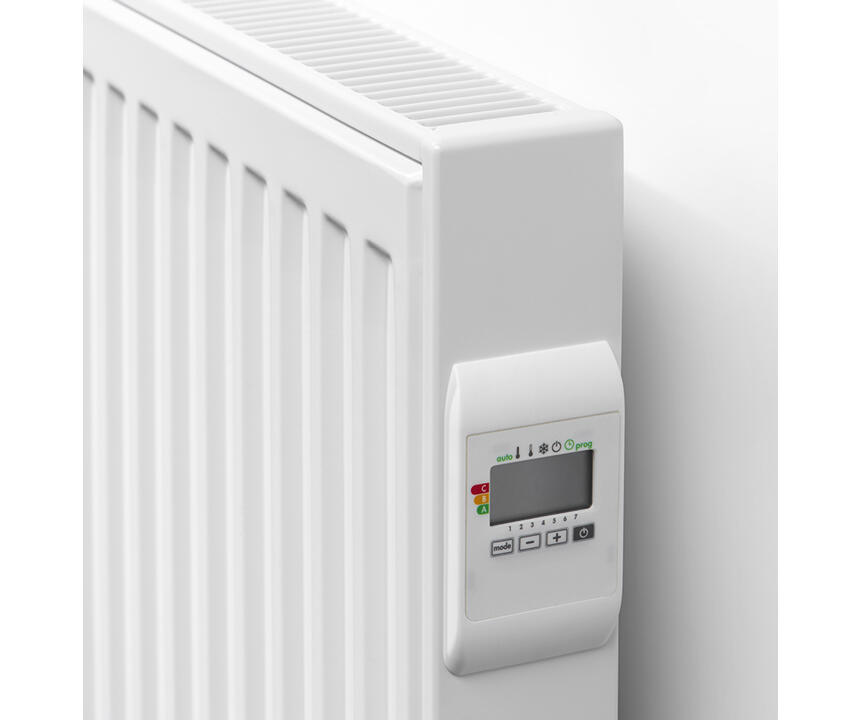 Vasco E-Panel Horizontaal radiator met geribde voorplaat B500 x H600 - 500W/230V - kleur RAL9016 Wit