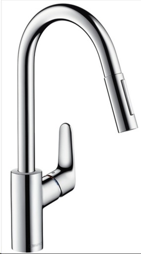 [31815000] Hansgrohe Focus M41 keukenmengkraan 240 2jet chroom + uittr.vuistd