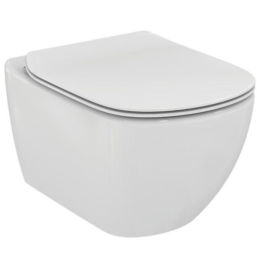 [T354601] Ideal Standard Tesi PACK Glossy white wand-WC AquaBlade® met slow closing zitting en deksel sandwich met verborgen bevestiging (inclusief bevestigingsset)