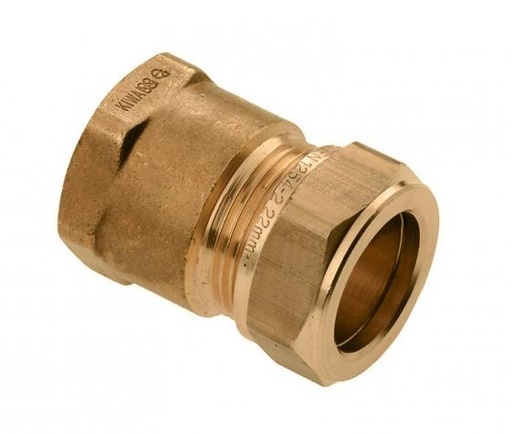 [82585] Bonfix Knelfitting water - recht 1F x 22 mm